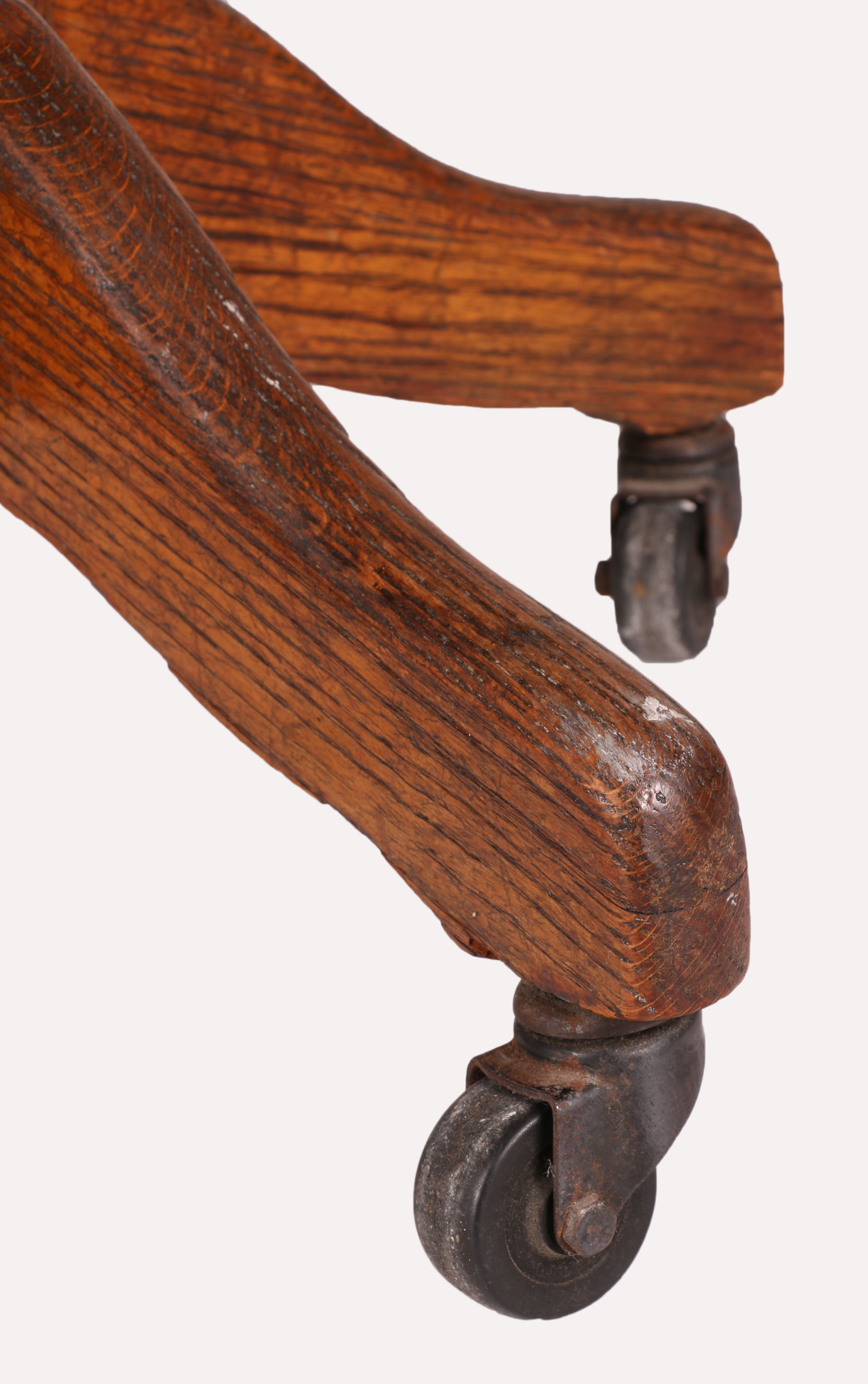 Vintage Wood Rolling Desk Chair