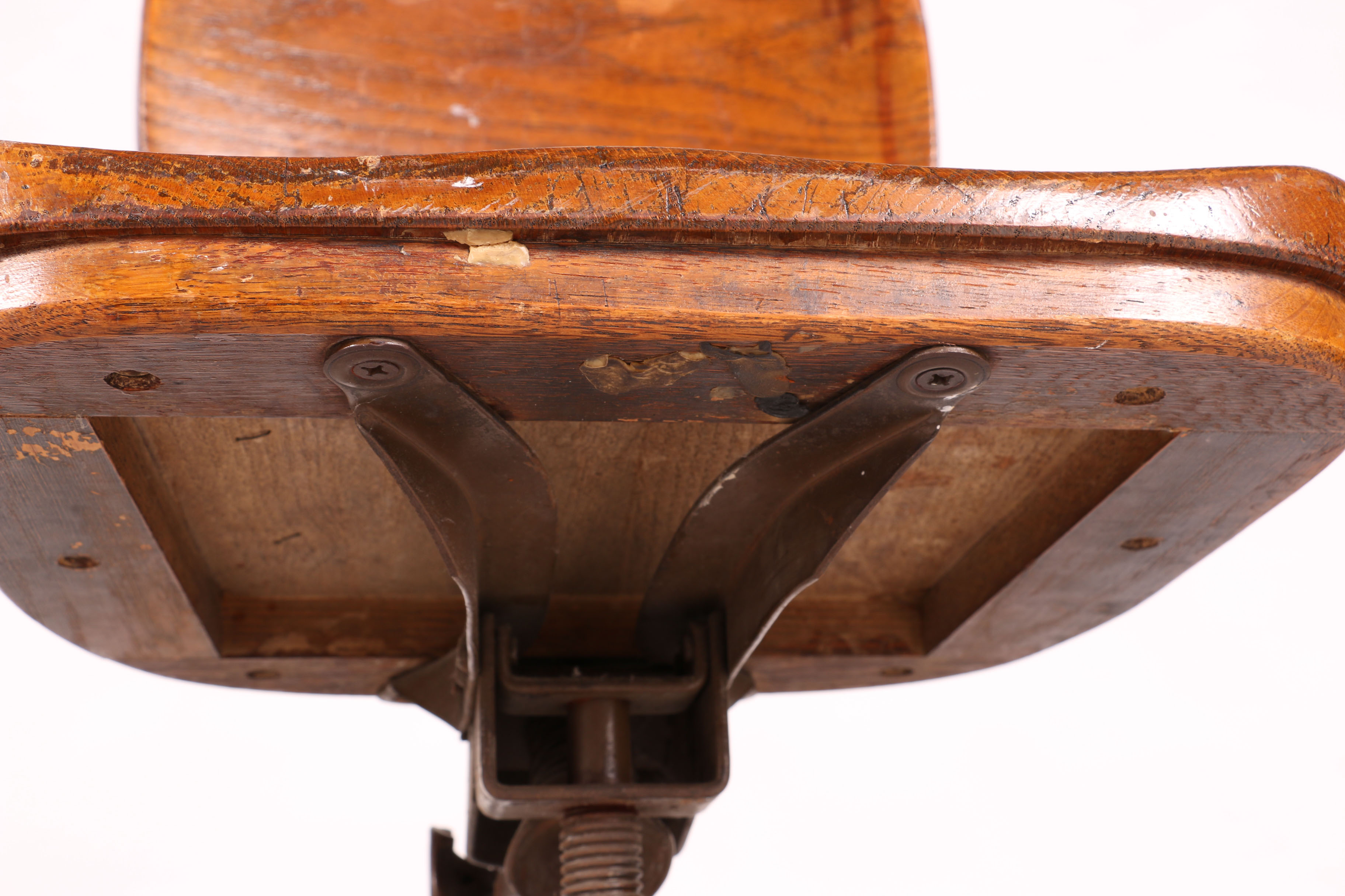 Vintage Wood Rolling Desk Chair