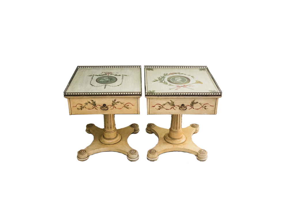 Empire Style Painted End Tables