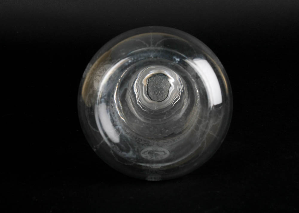 Vintage Glass Decanter with Etched Victorian Design