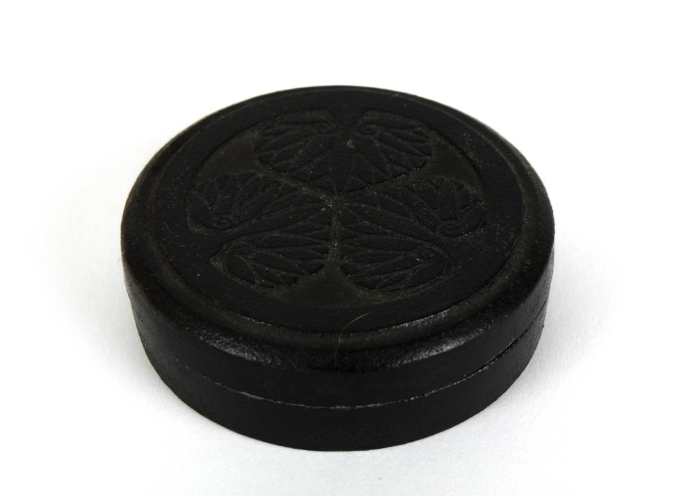 Vintage Japanese Cast Iron Box with Tokugawa Mon