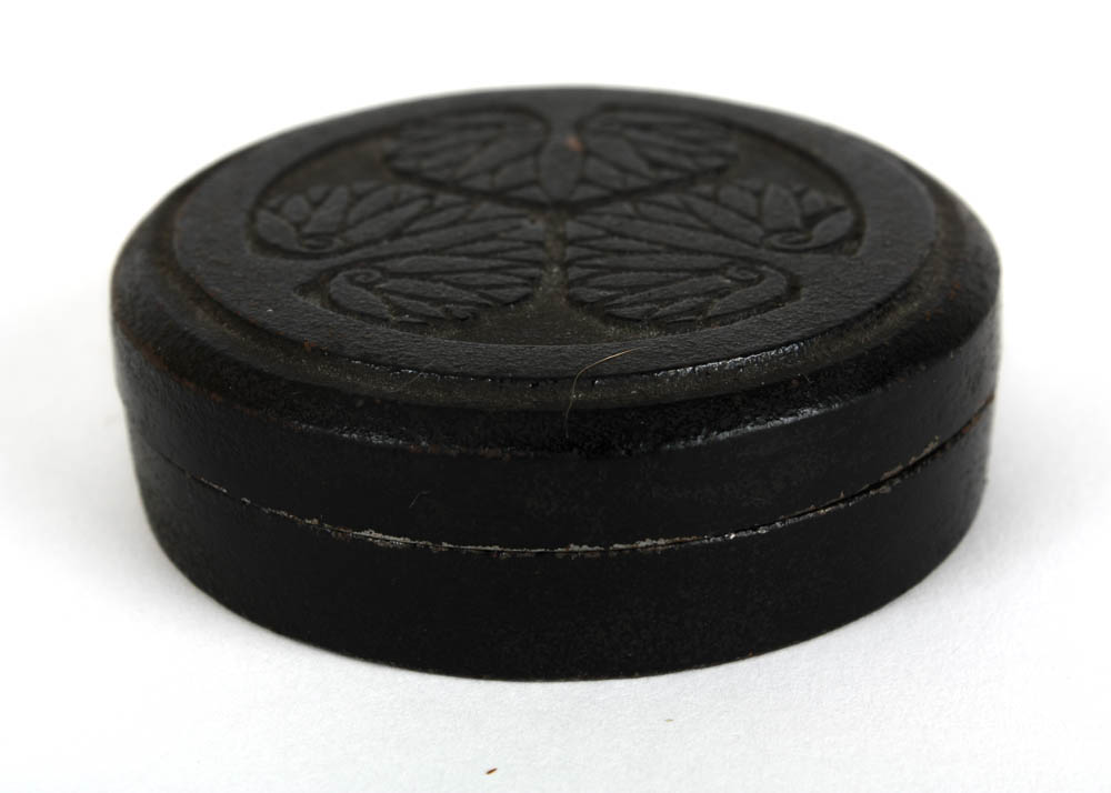 Vintage Japanese Cast Iron Box with Tokugawa Mon