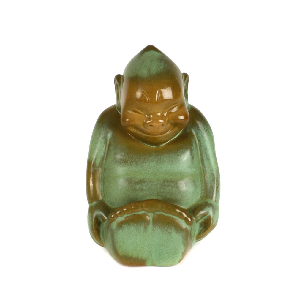 Frankoma Billiken Prairie Green Ada Clay "Jester's Day"