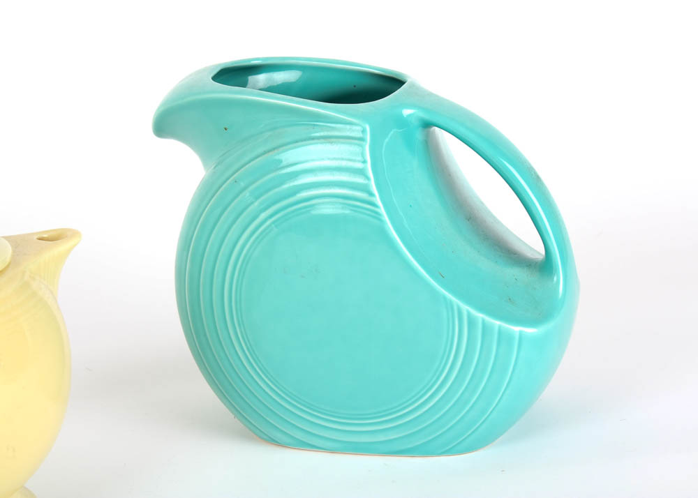 Vintage Fiestaware Pitcher and Teapot