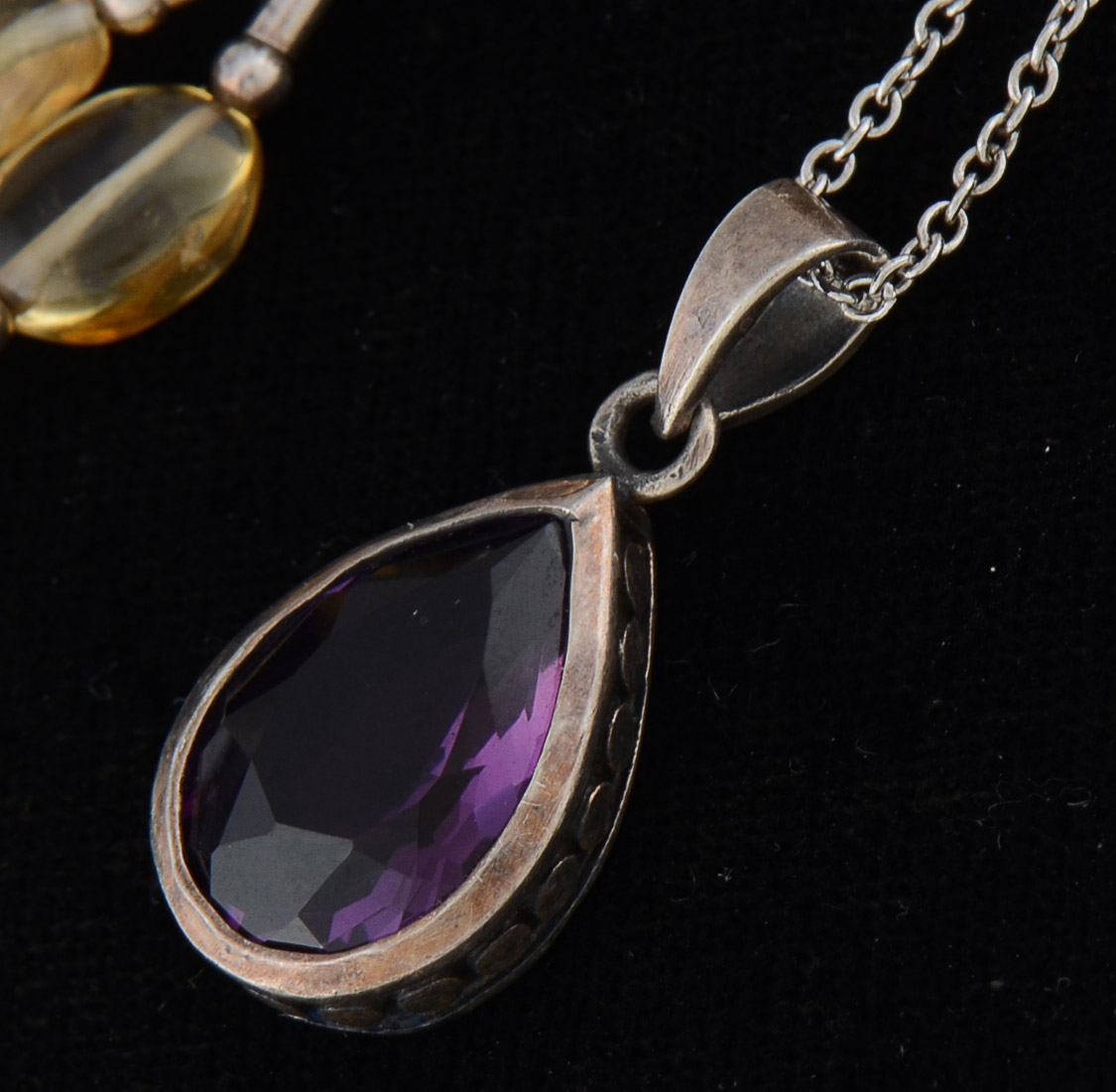 Amethyst Necklace Stamped 925 and Two Bracelets