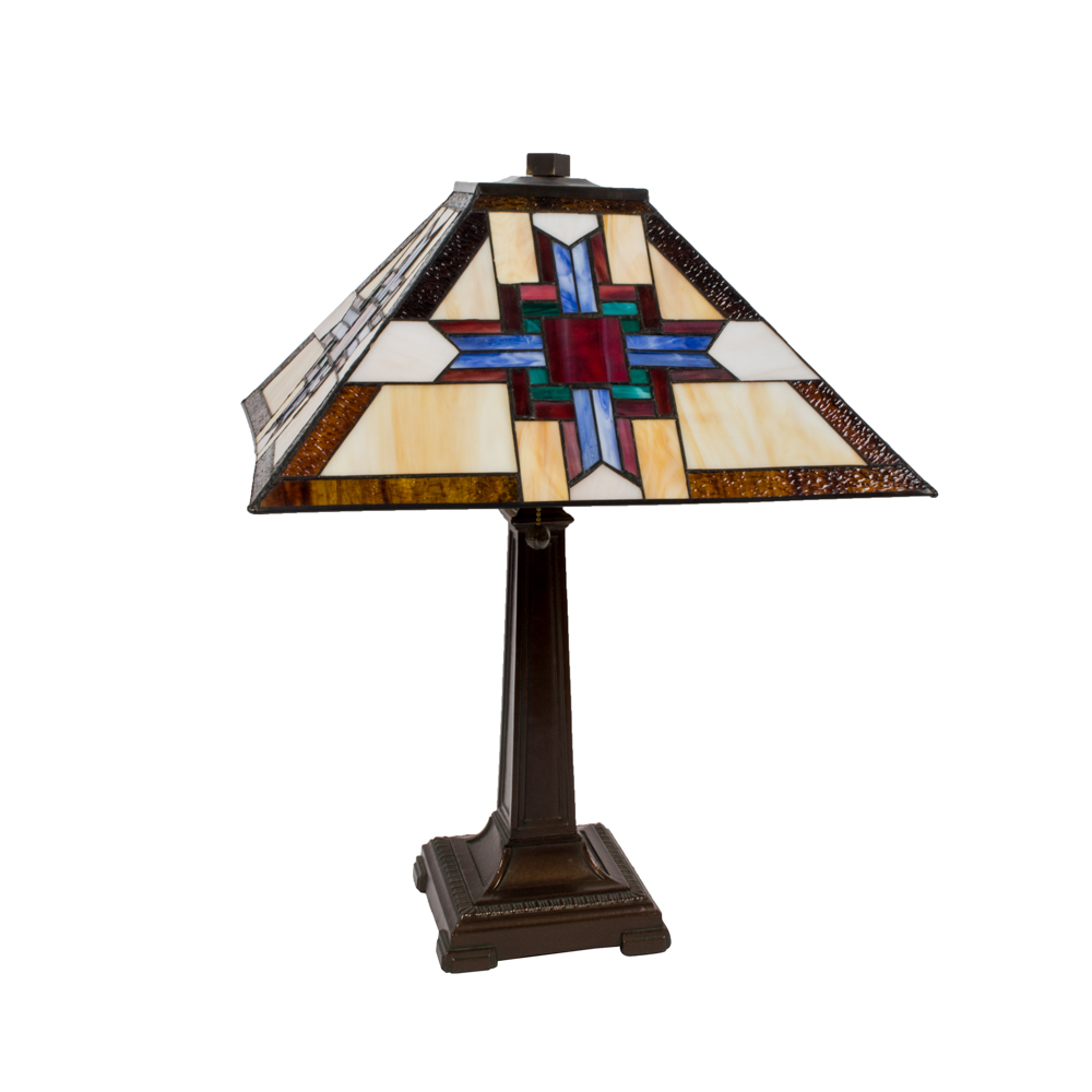 Mission Style Stained Glass Lamp