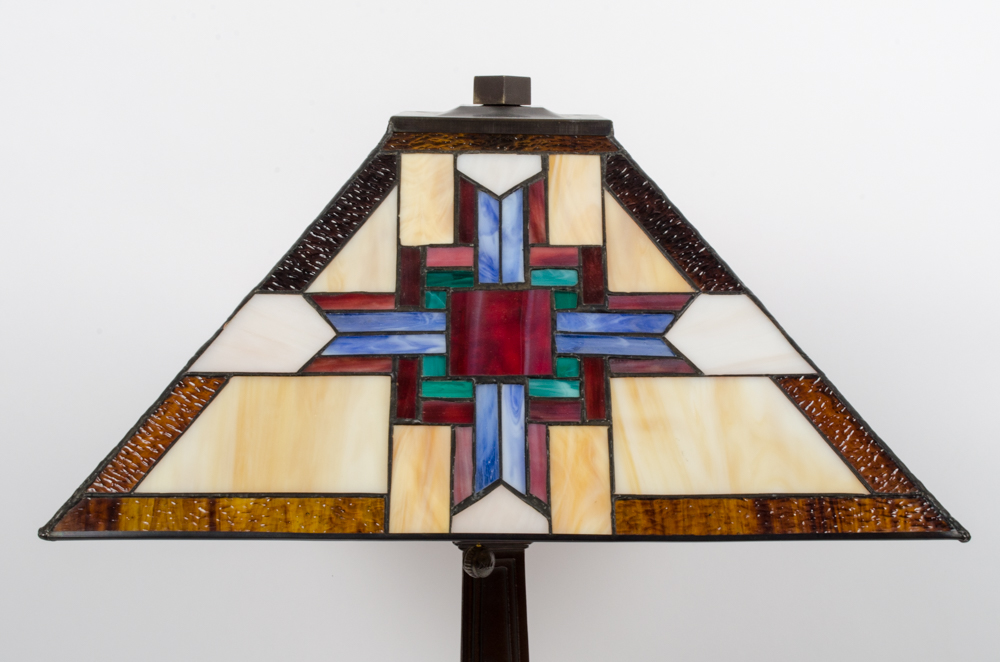 Mission Style Stained Glass Lamp