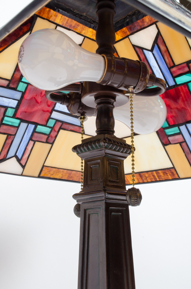 Mission Style Stained Glass Lamp