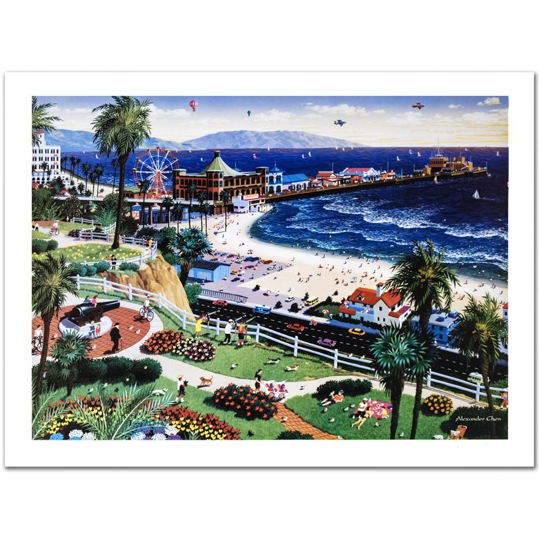 Alexander Chen "Santa Monica" Signed Lithograph on Paper