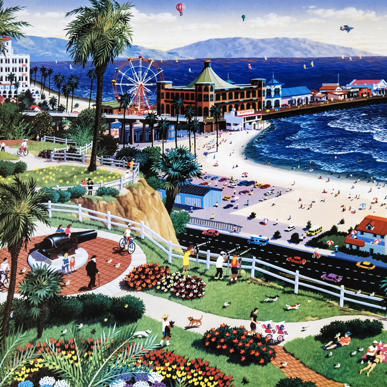 Alexander Chen "Santa Monica" Signed Lithograph on Paper