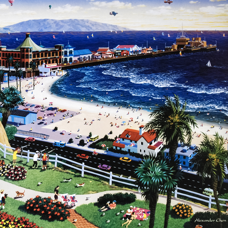 Alexander Chen "Santa Monica" Signed Lithograph on Paper