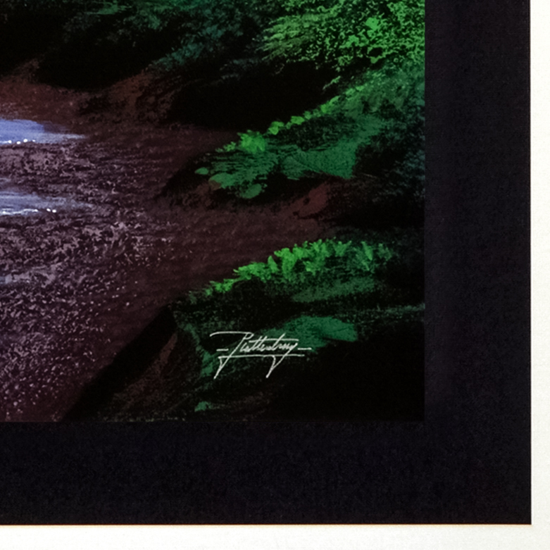 Jon Rattenbury "Woodland Cascade" Signed Giclee on Canvas