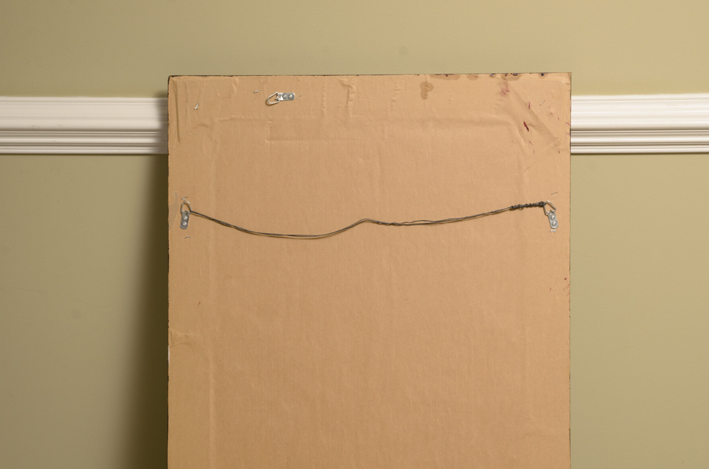 Painted Brown Wood Framed Wall Mirror