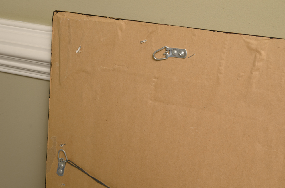 Painted Brown Wood Framed Wall Mirror