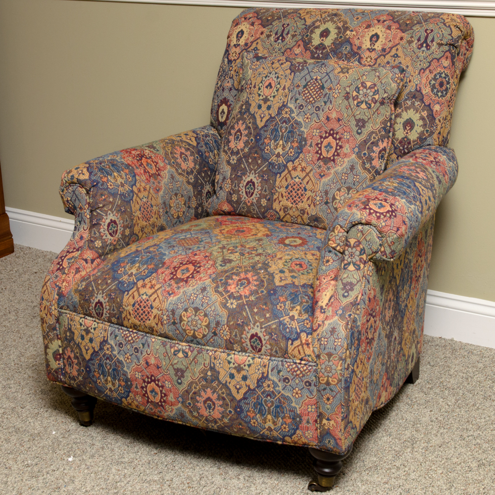 Colorful Woven Upholstered Armchair