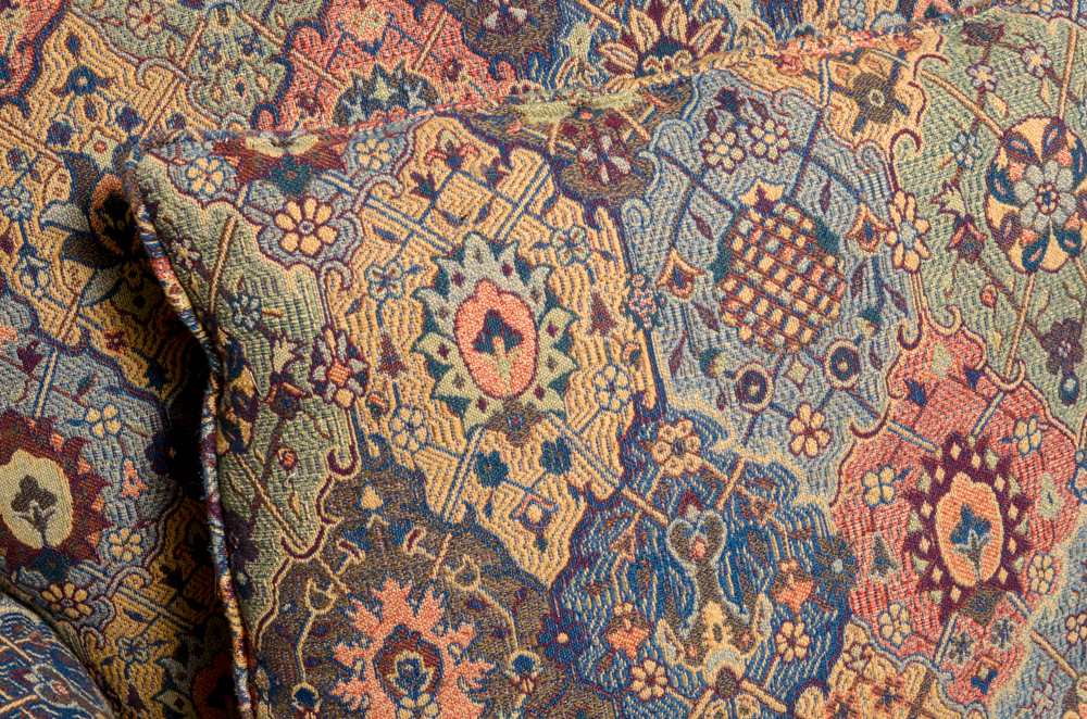 Colorful Woven Upholstered Armchair