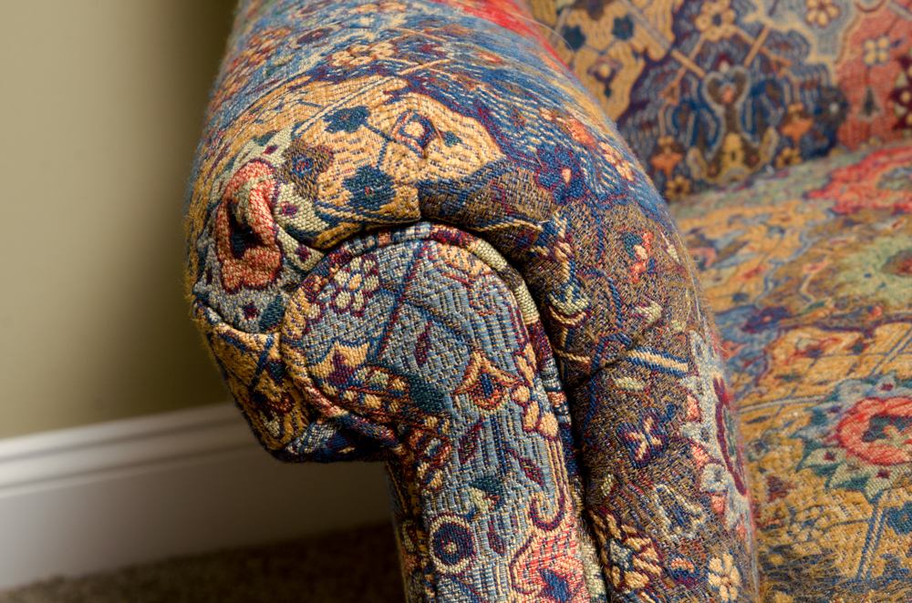 Colorful Woven Upholstered Armchair