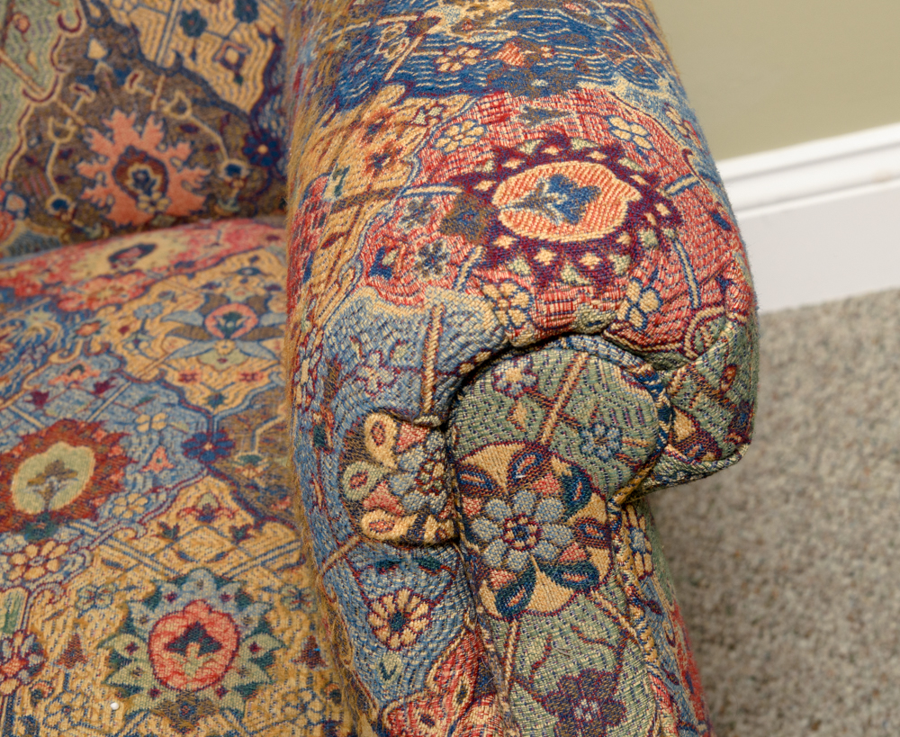 Colorful Woven Upholstered Armchair