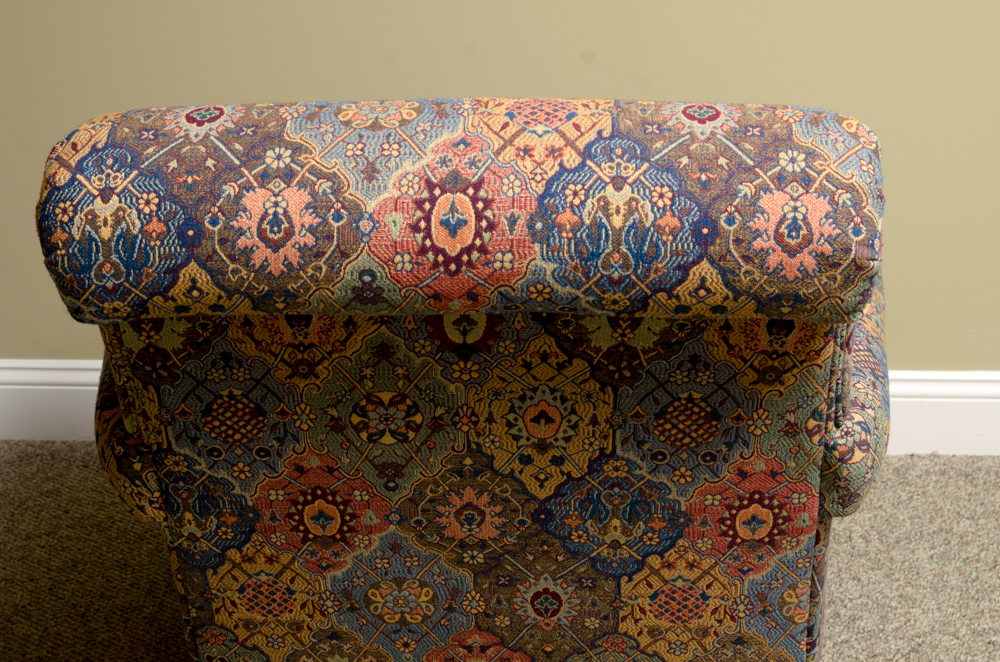 Colorful Woven Upholstered Armchair