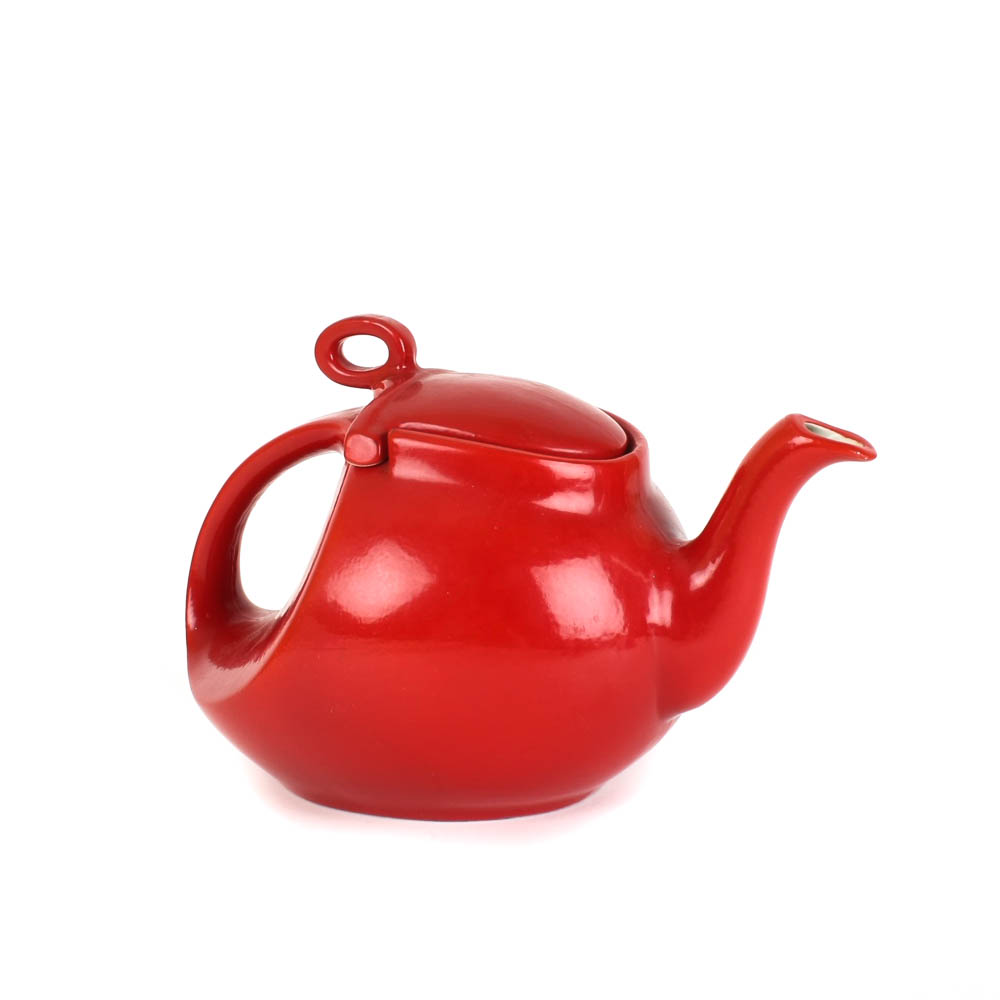 Vintage Hall's Art Deco Style Finger Lid Teapot in China Red