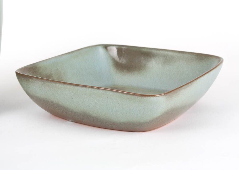 Large Frankoma Pottery Plainsman Pitcher and Square Bowl