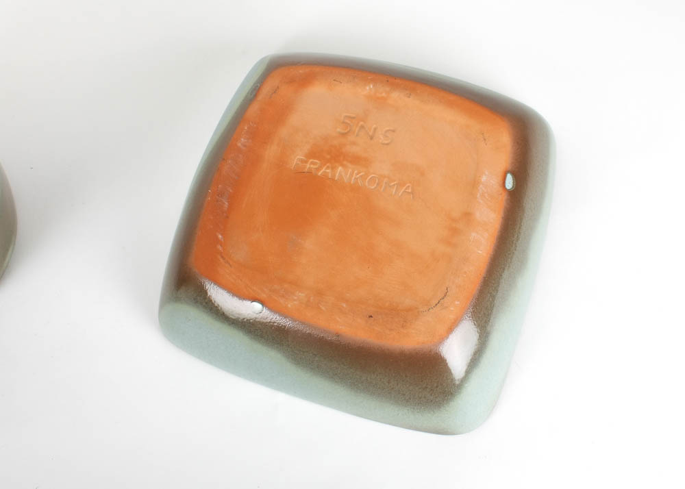 Large Frankoma Pottery Plainsman Pitcher and Square Bowl