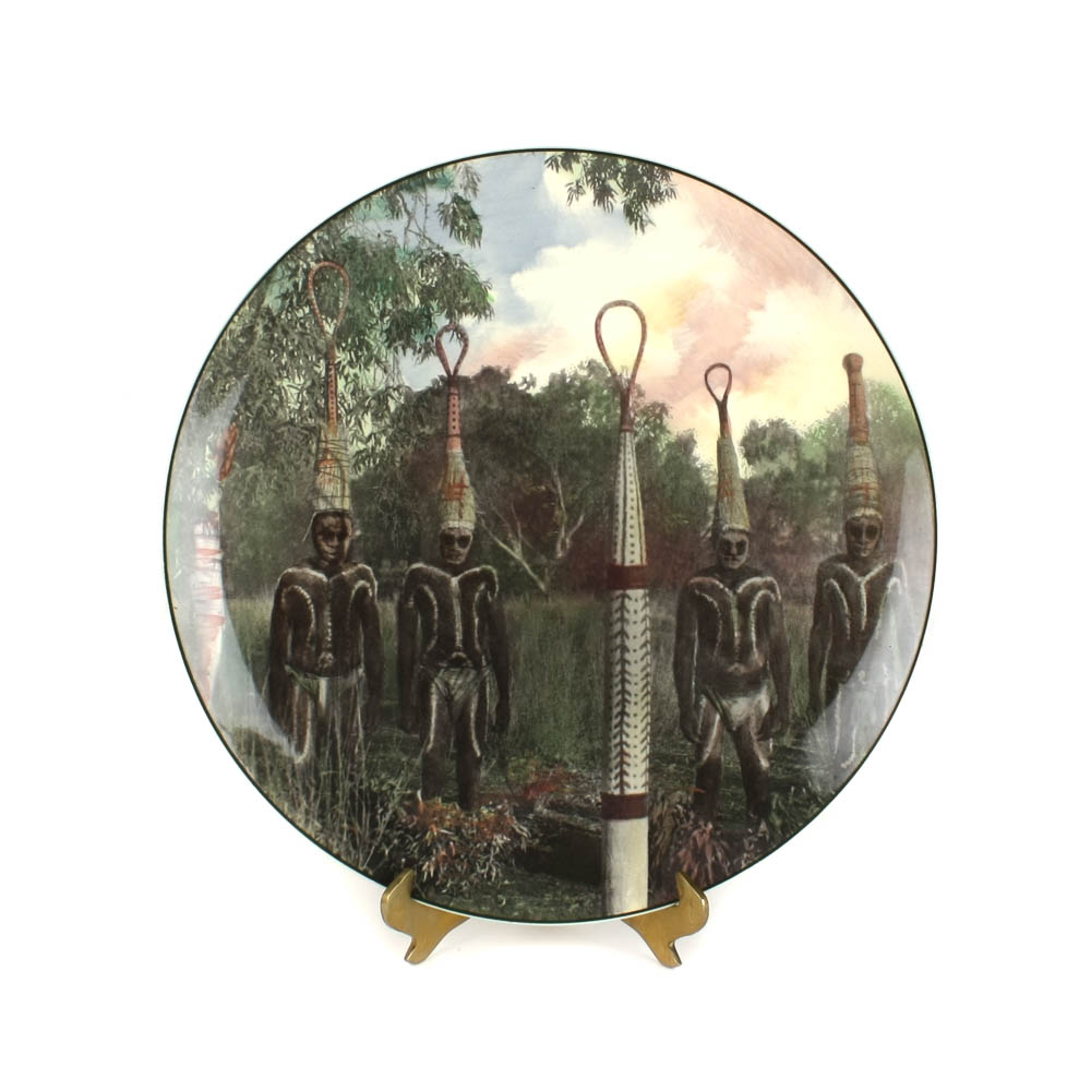 Royal Doulton Rare Bone China Cabinet Plate "Aborigines in Corroboree Dress"