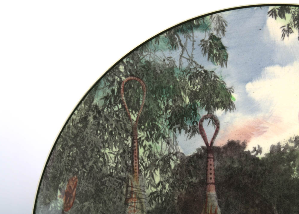 Royal Doulton Rare Bone China Cabinet Plate "Aborigines in Corroboree Dress"