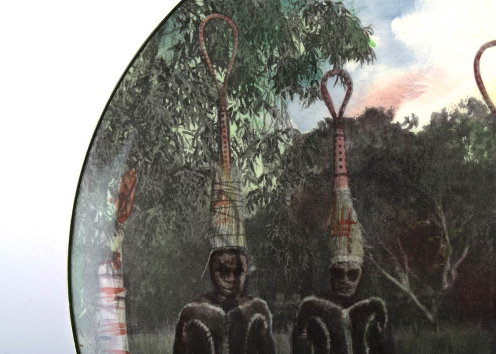Royal Doulton Rare Bone China Cabinet Plate "Aborigines in Corroboree Dress"