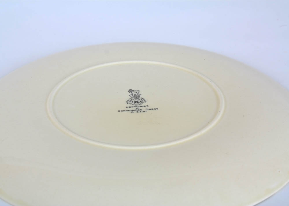 Royal Doulton Rare Bone China Cabinet Plate "Aborigines in Corroboree Dress"
