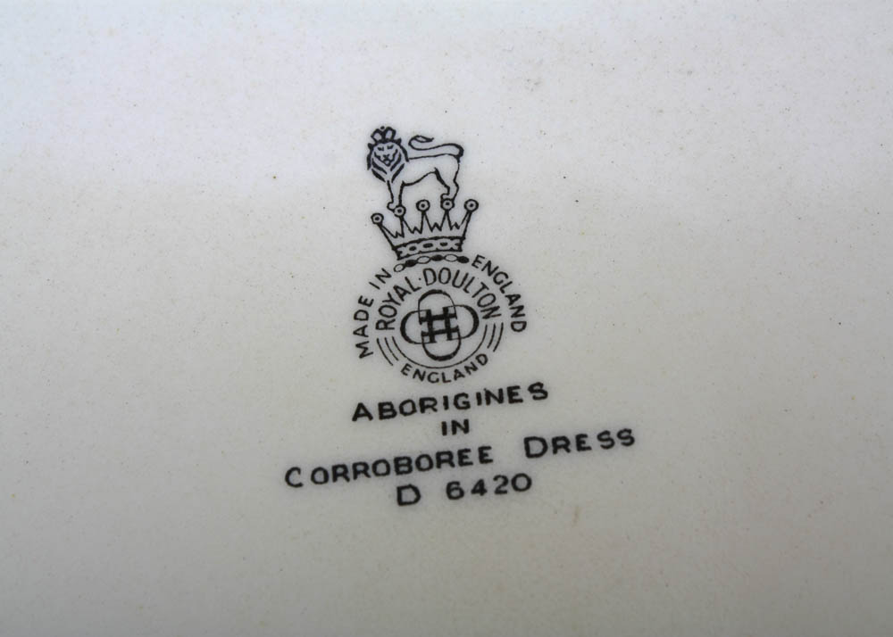 Royal Doulton Rare Bone China Cabinet Plate "Aborigines in Corroboree Dress"