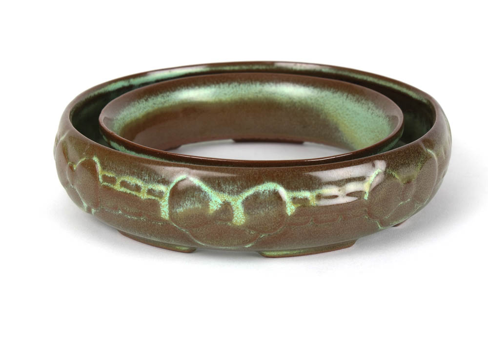 Vintage Frankoma "Ada Clay" Wedding Ring Posey Vase and 1962 Christmas Card Seashell Dish