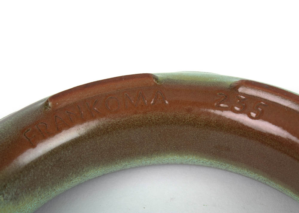 Vintage Frankoma "Ada Clay" Wedding Ring Posey Vase and 1962 Christmas Card Seashell Dish