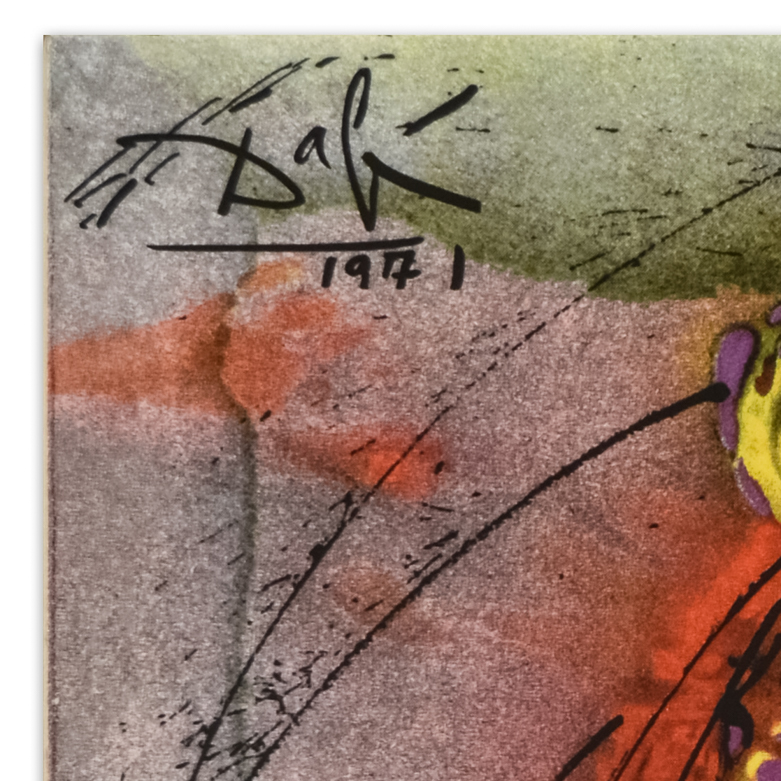 After Salvador Dali Glazed Ceramic Tile "Horse of Death"