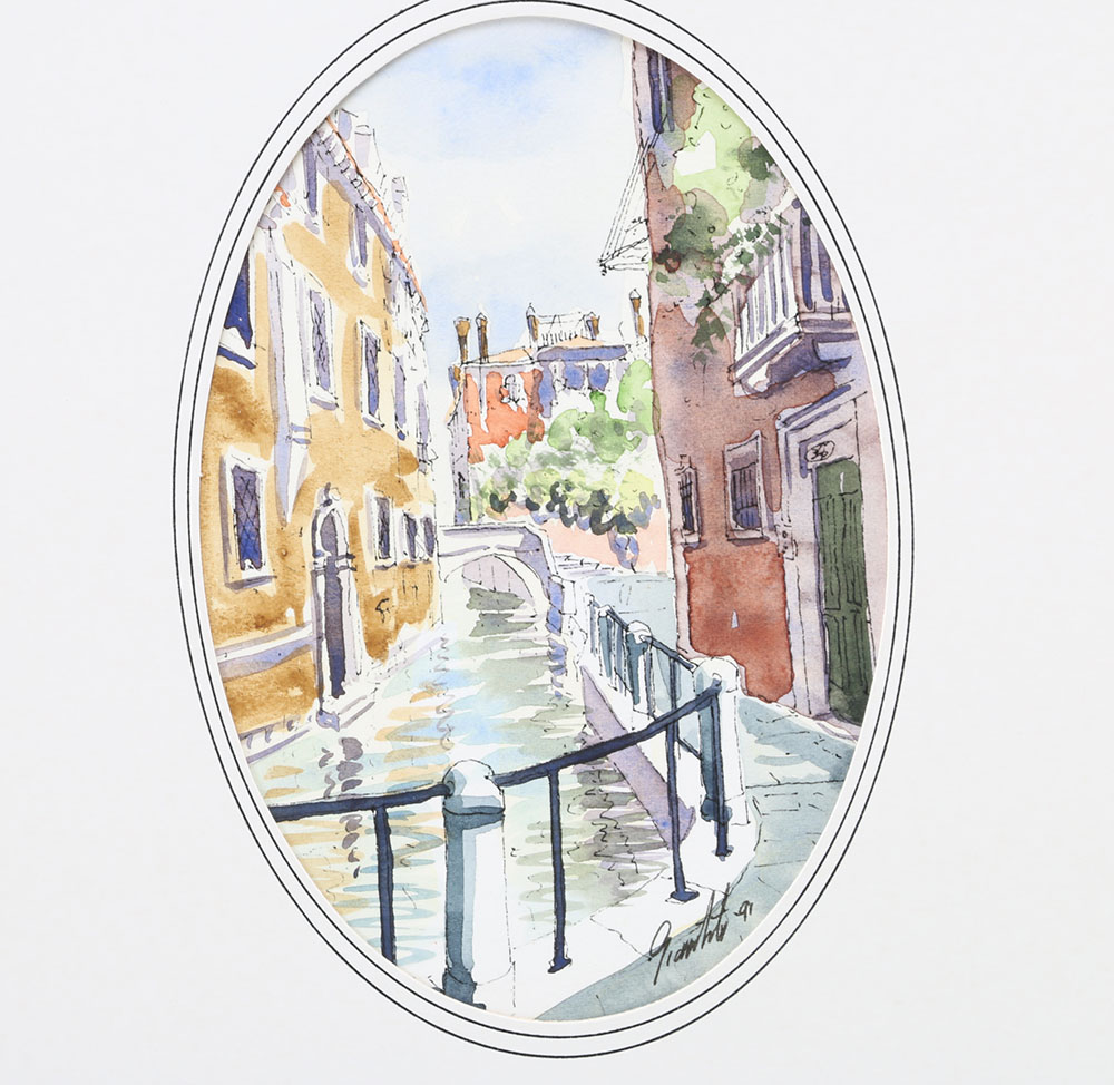 Two Giamberti Signed Watercolors