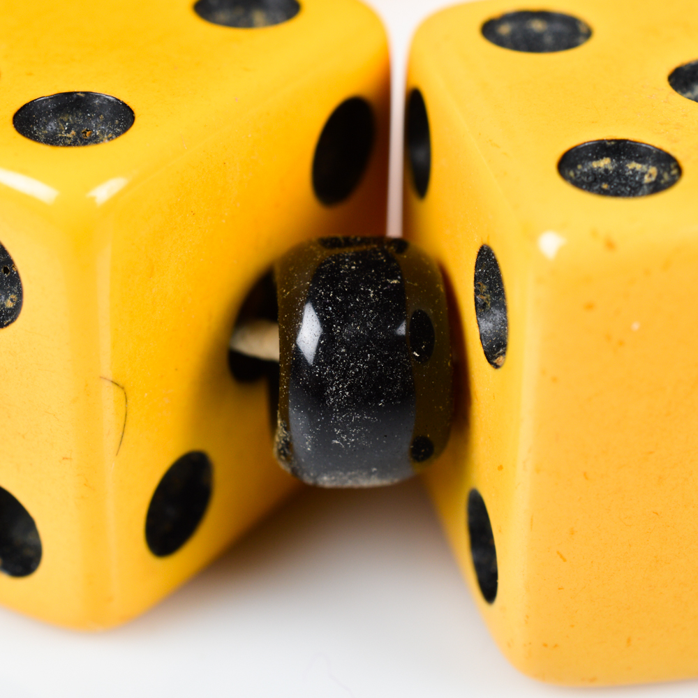 Bakelite and Black Glass Dice Bracelet