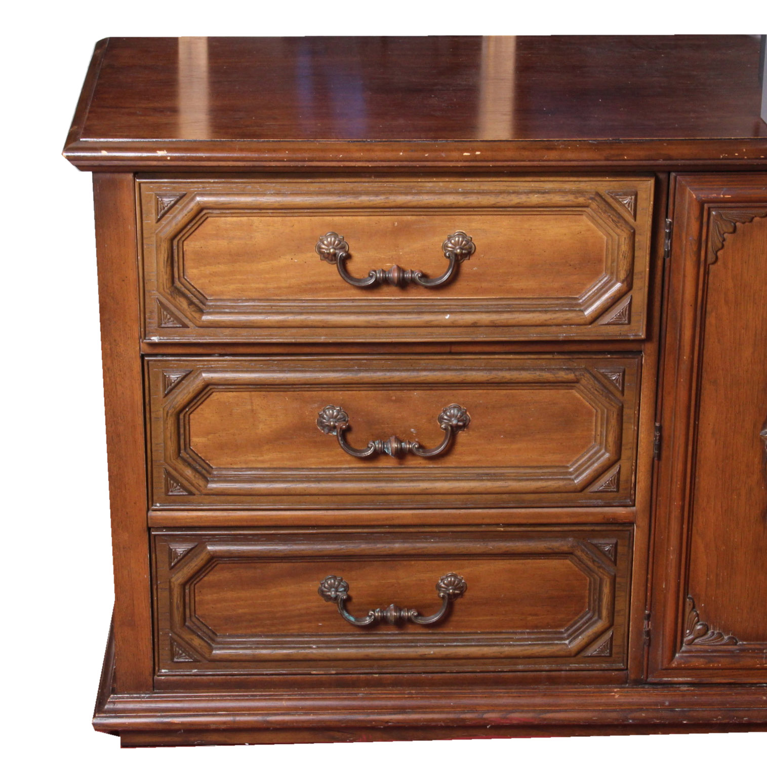 Vintage Bassett Furniture Walnut Dresser