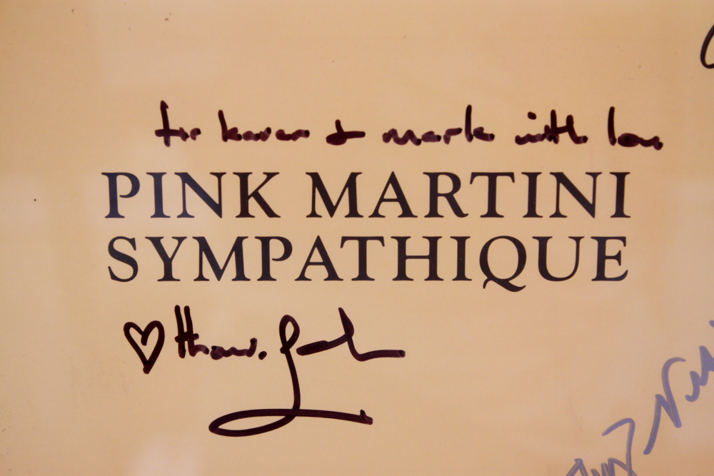 Signed, Framed Pink Martini "Sympathique" Record Sleeve
