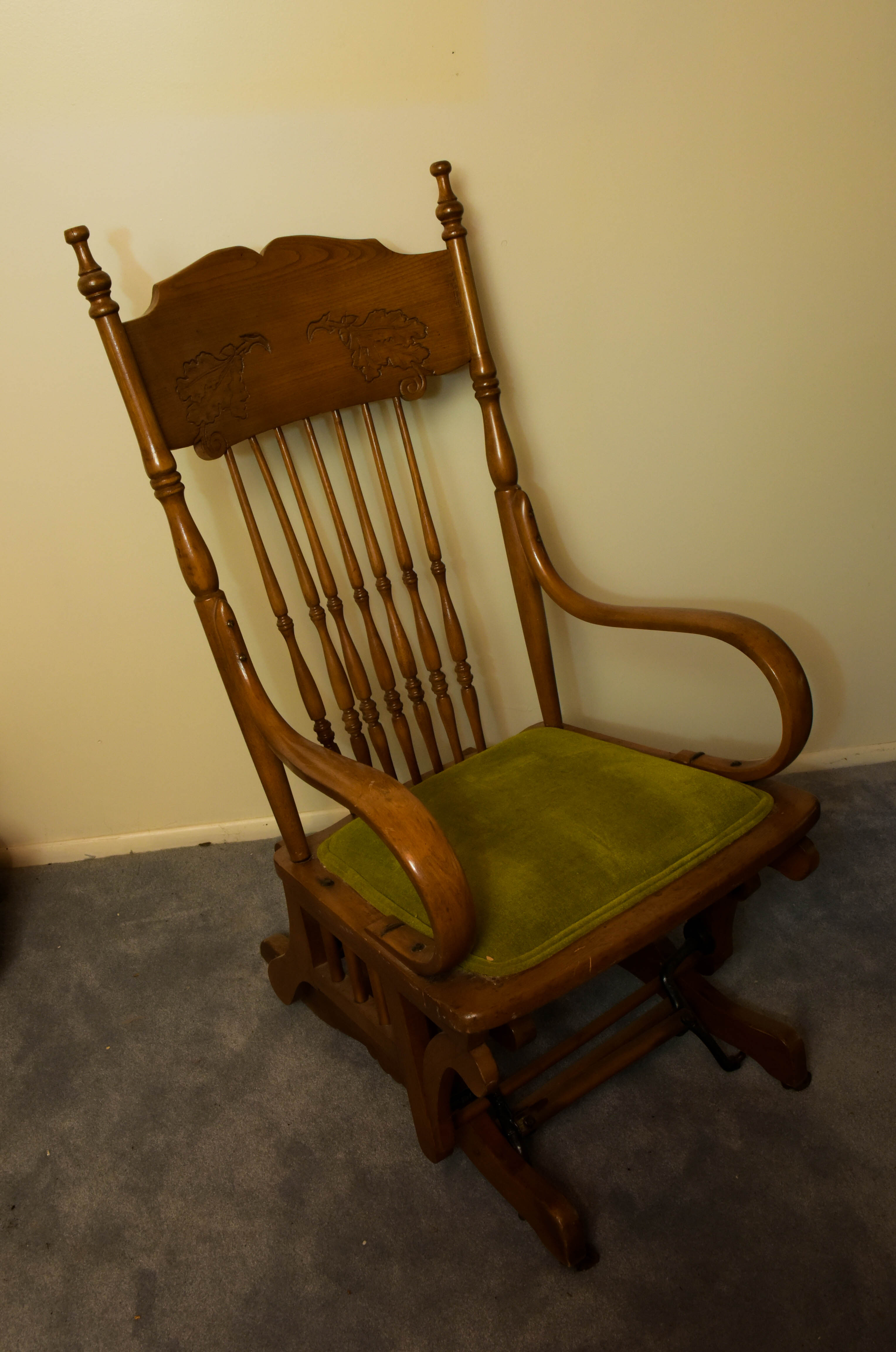 Vintage Oak Glider Chair