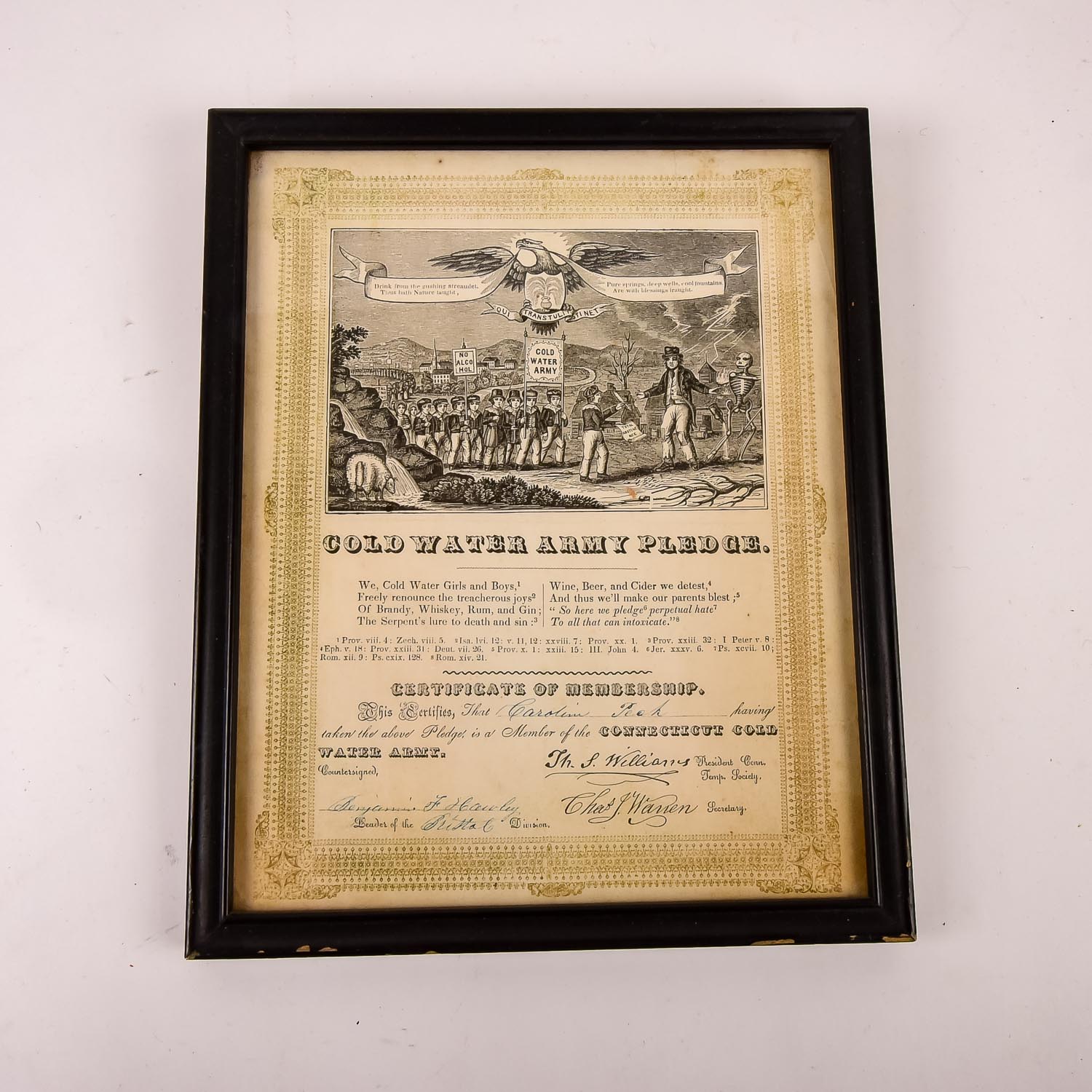 Antique Temperance Pledge