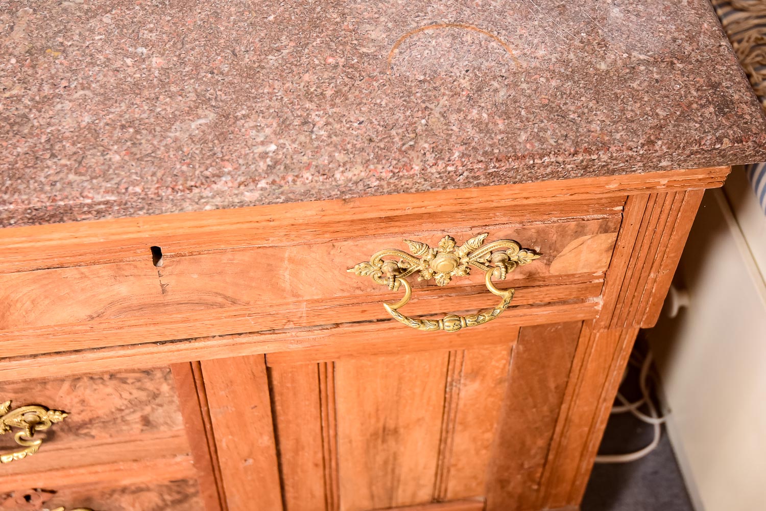 Antique Granite Top Cabinet