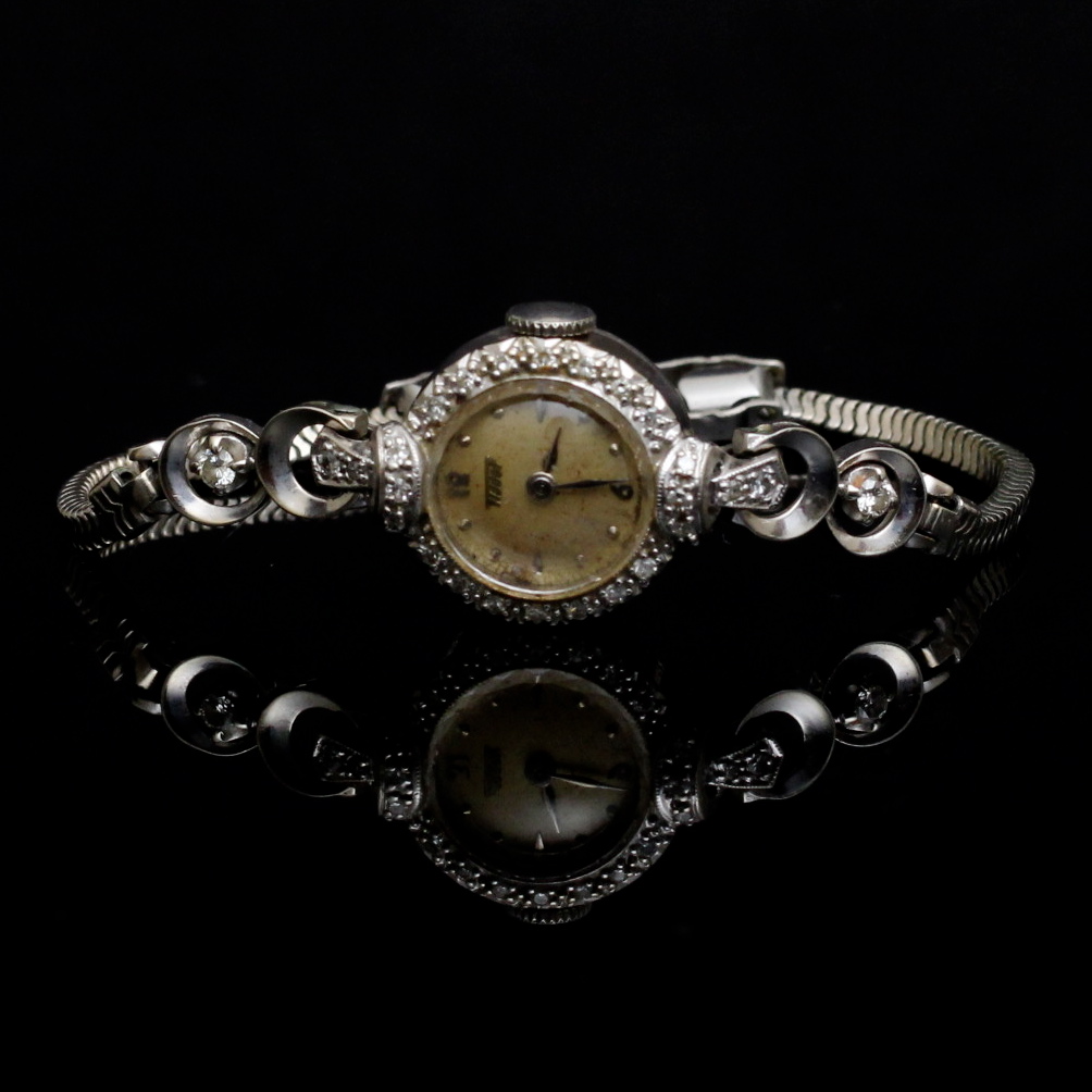 14k White Gold and Diamond Tissot Watch