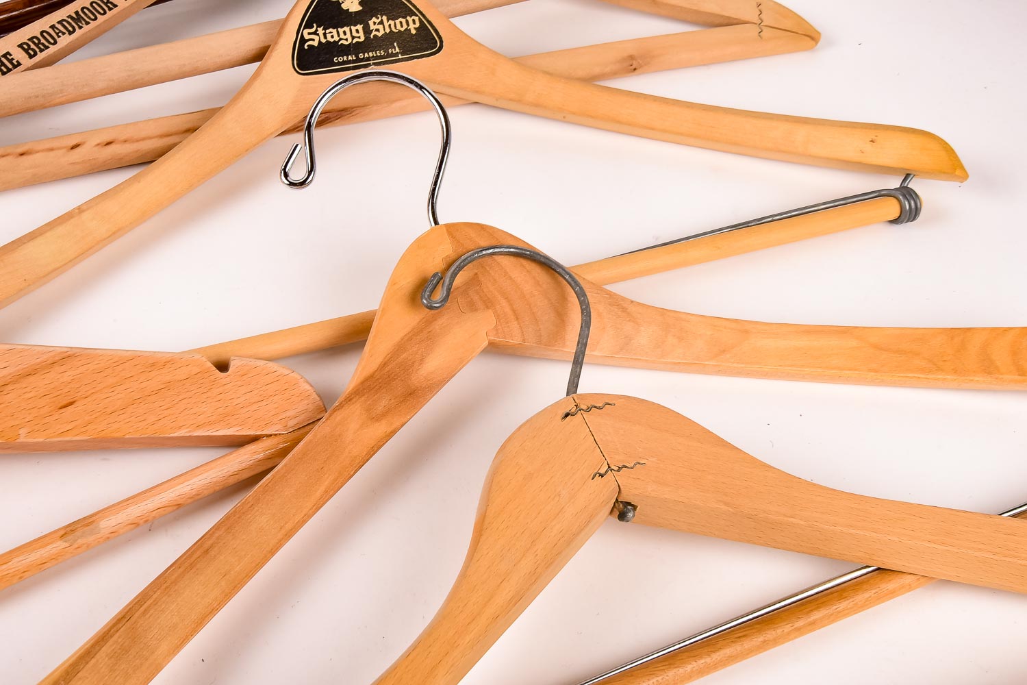 Collection of Assorted Wooden Clothes Hangers