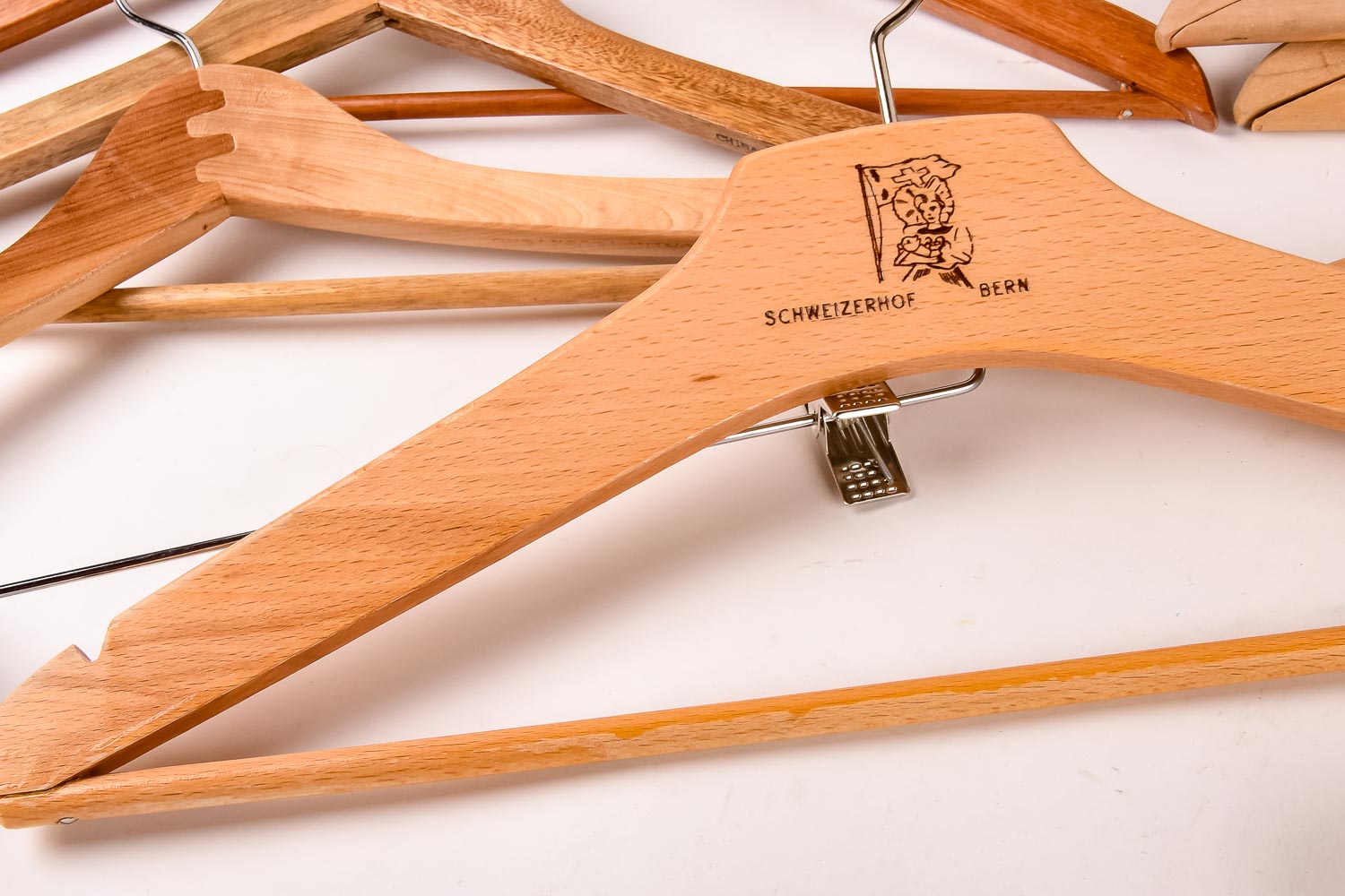 Collection of Assorted Wooden Clothes Hangers