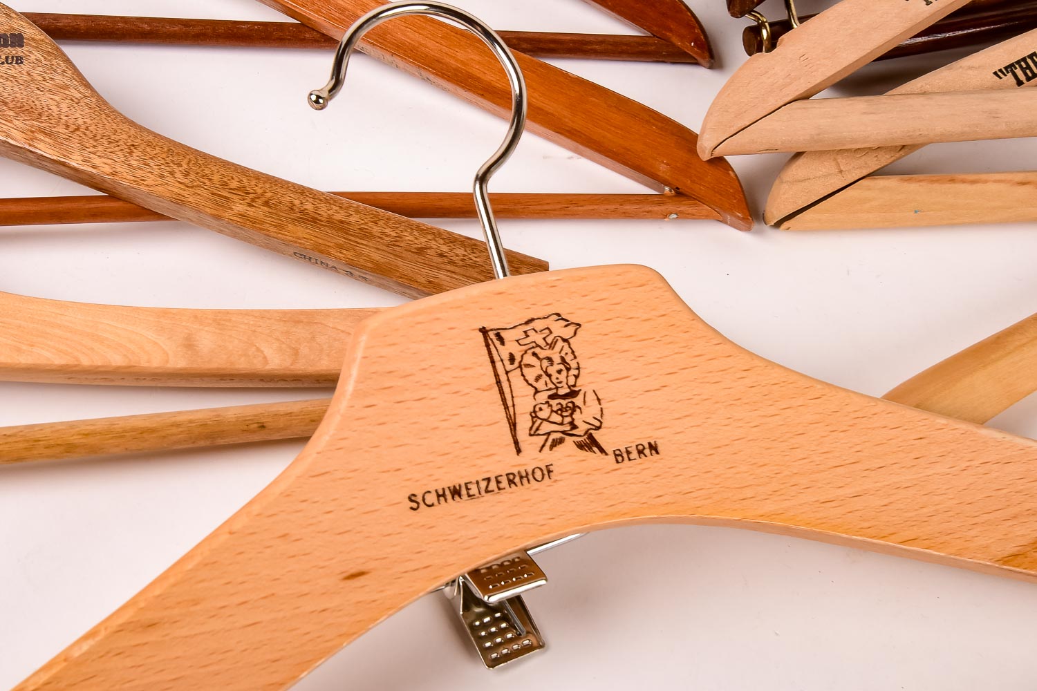 Collection of Assorted Wooden Clothes Hangers