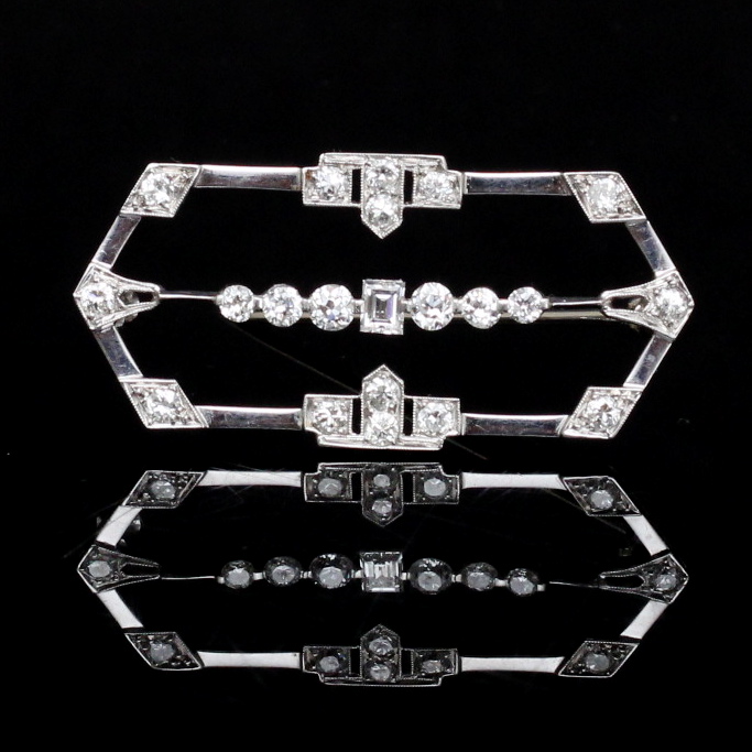 Platinum and Diamond Brooch