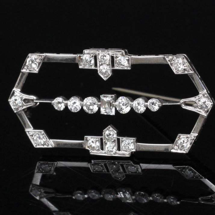 Platinum and Diamond Brooch