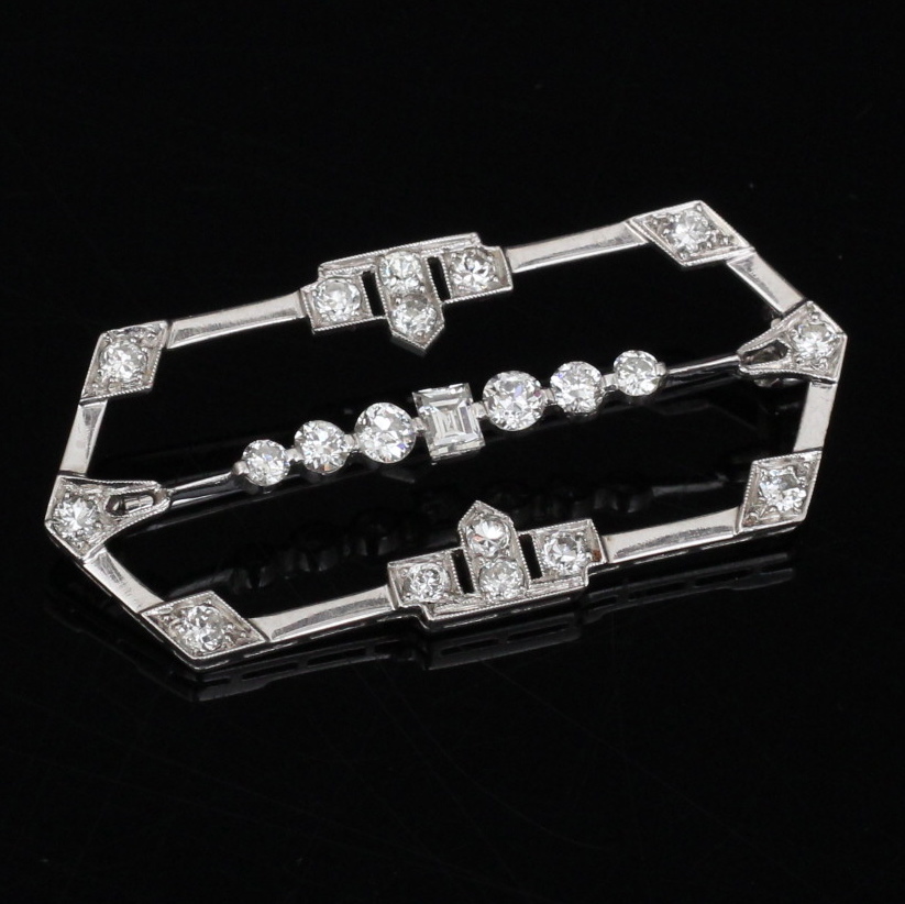 Platinum and Diamond Brooch