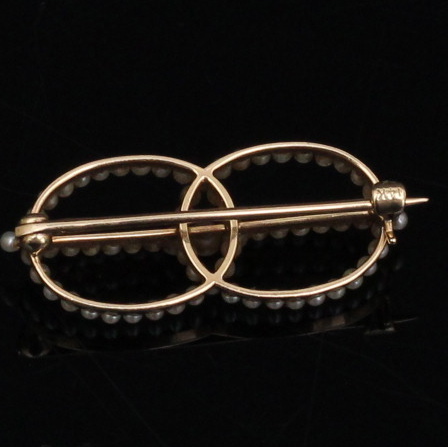 14K Gold and Seed Pearl Brooch