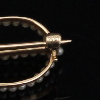 14K Gold and Seed Pearl Brooch